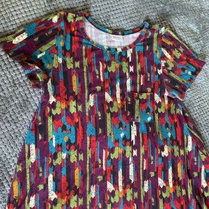 Lularoe Carly multicolored hi-low dress S